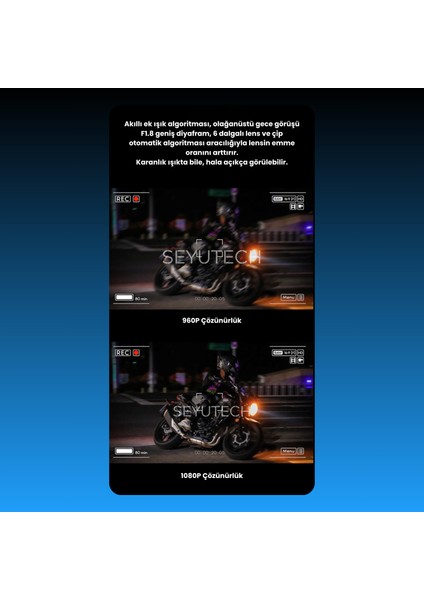 SYBT-68 Kameralı Bluetoothl 5.4 Motosiklet Kask Kulaklık Intercom Rgb Işıklı Motorsiklet Interkom modelleri