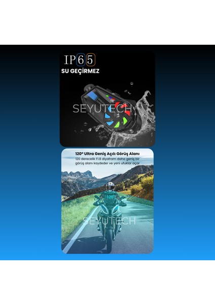 SYBT-68 Kameralı Bluetoothl 5.4 Motosiklet Kask Kulaklık Intercom Rgb Işıklı Motorsiklet Interkom fırsatları