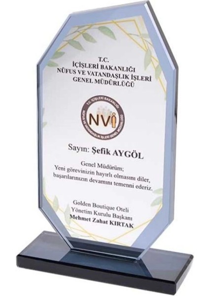 Öğretmene Plaket - Kişiye Özel Plaket - Cam Plaket - Kristal Plaket