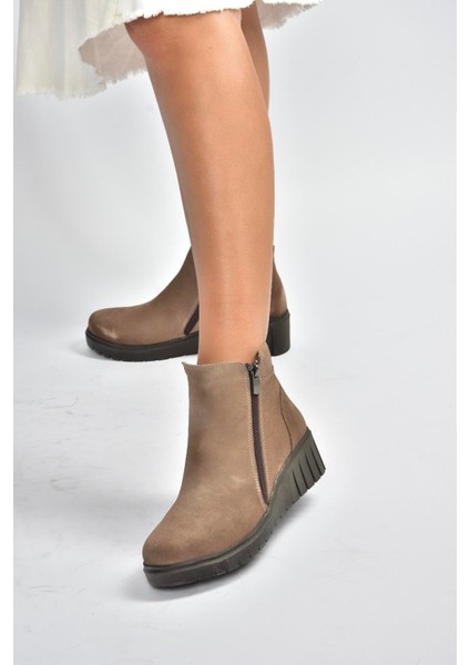 V324800402 Vizon Hakiki Deri Süet Kadın Bot indirimleri