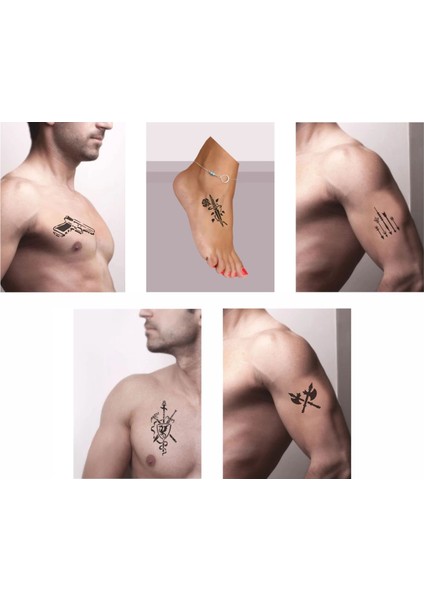 Savaş Aletleri Desenleri Hint Kınası ile Geçici Dövme Yapma Seti fiyatları