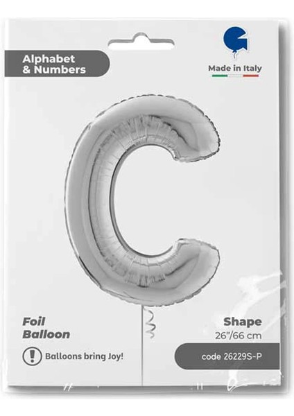 C Harf Supertrend Gümüş Folyo Balon 26"