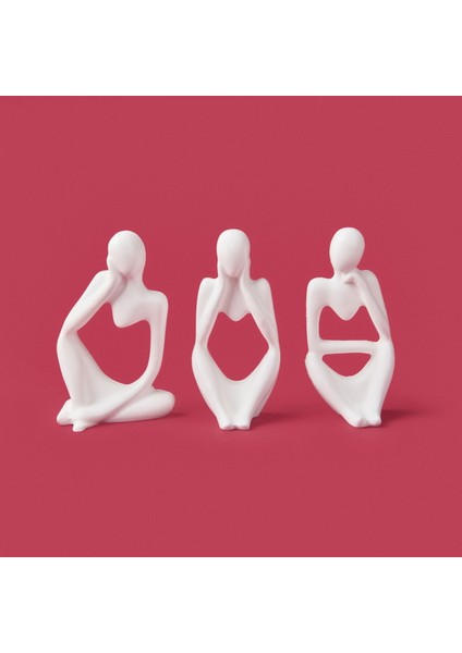 Deco Human 3'lü Biblo - Beyaz