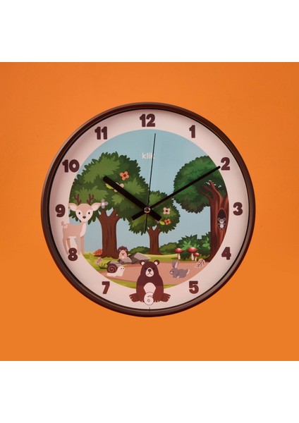 Slim Doğa Çocuk Odası Duvar Saati - Kahverengi - 30 cm fiyatları