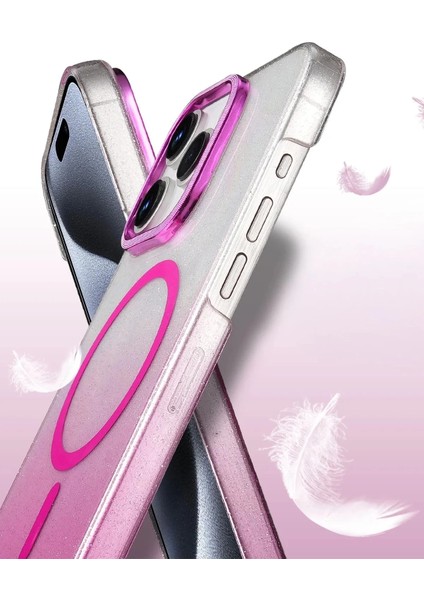 Bfs Apple iPhone 15 Pro Max Glossy Magsafe Kapak - Mor modelleri