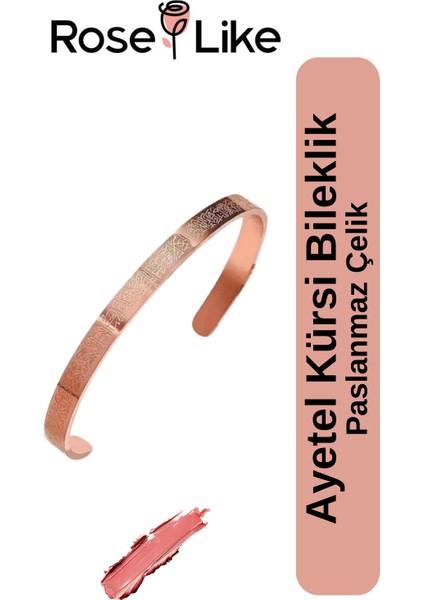 Ayetel Kürsi Çelik Bileklik - Bronz (Rose Gold) fiyatları