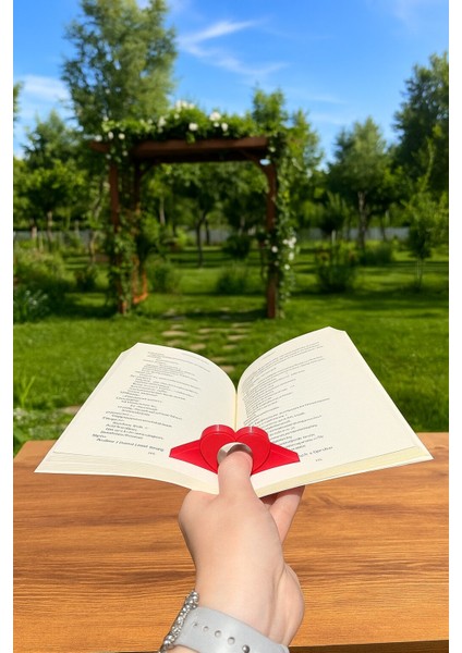 Kitap Ayracı - Sayfa Tutucu - Tek El Kitap Okuma Aparatı (Kalp)