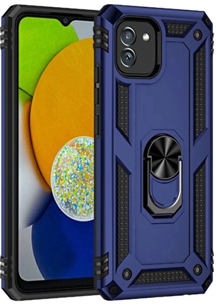 Bfs Samsung Galaxy A03 Kılıf Sofya Yüzüklü Silikon Kapak - Lacivert