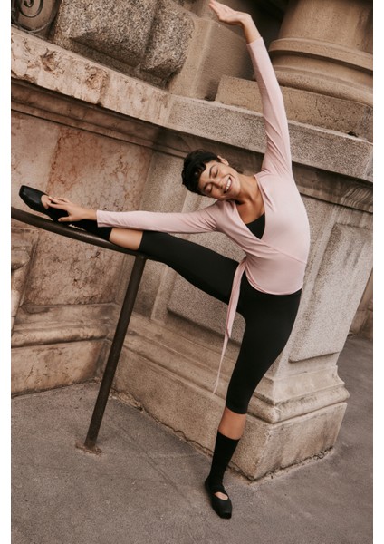 Pembe Wrap Bağlamalı Üst