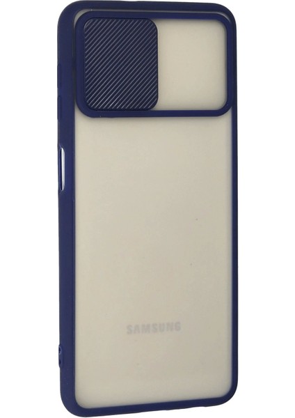 Bfs Samsung Galaxy A22 Kılıf Palm Buzlu Kamera Sürgülü Silikon - Lacivert modelleri