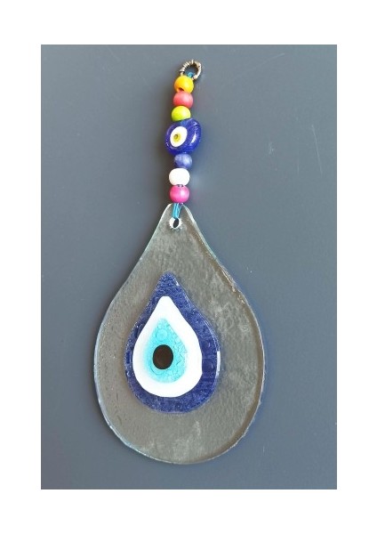 Damla Modeli Nazar Boncuklu Şeffaf Cam El Yapımı Duvar Süsü fiyatları