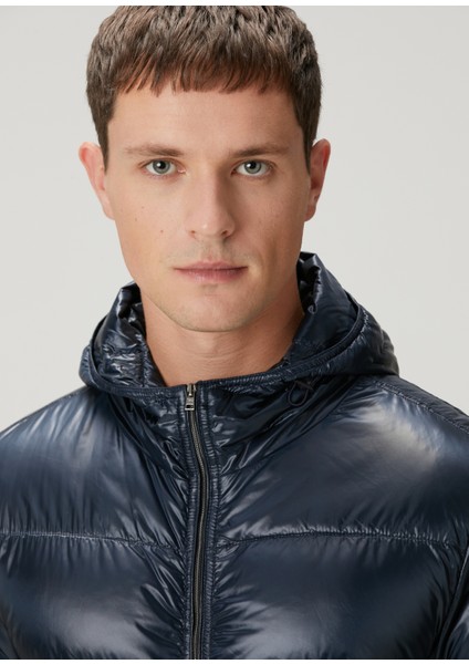 Lacivert Kapüşonlu Puff Mont indirimleri