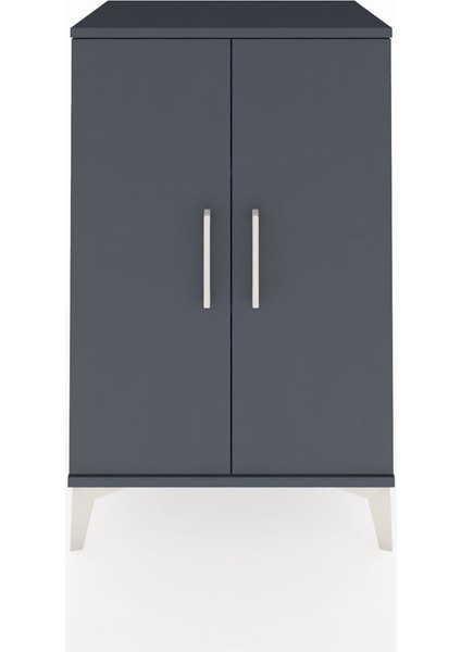 Hyperion Komodin 2 Raflı 2 Kapaklı 60X44X96 Antrasit-Antrasit