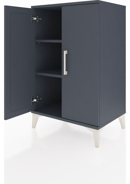 Hyperion Komodin 2 Raflı 2 Kapaklı 60X44X96 Antrasit-Antrasit fırsatları