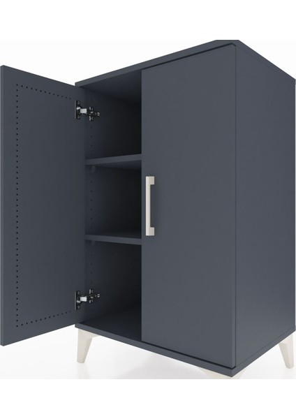 Hyperion Komodin 2 Raflı 2 Kapaklı 60X44X96 Antrasit-Antrasit indirimleri