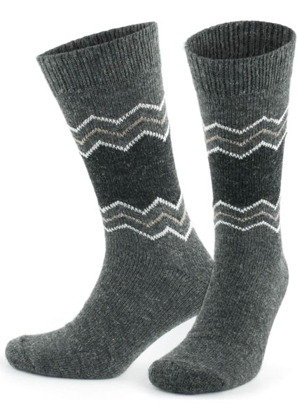 Alpaka Yünlü Zikzak Desenli Termal Kışlık Çorap 3099 fırsatları