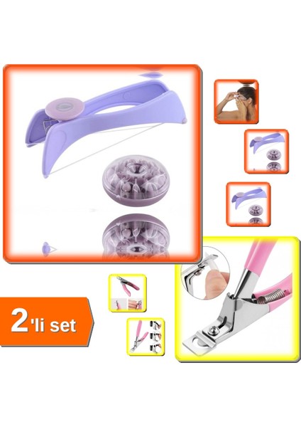 Yüz Tüy Alma ve Tırnak Kesme Seti + 6 Yedek Ip - Profesyonel Kullanım - ST9101