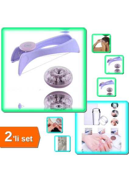 Pratik Tüy Alma Aleti + Tırnak Baskı Aparatı 2'li Set X1A2B3