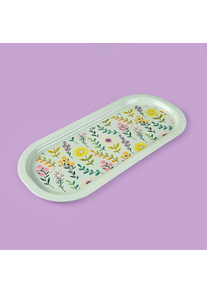 Flowers Sunumluk Tepsi - Renkli - 34,9X15,9 cm modelleri