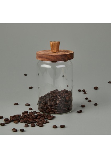 Akasya Kapaklı Cam Kavanoz - Kahverengi / Şeffaf - 700 ml fiyatları