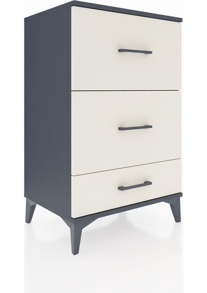 Hyperion Komodin 3 Çekmeceli 60X44X96 Antrasit-Aytaşı fiyatları