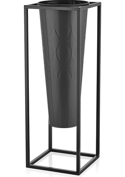 Prizma Siyah Vazo ve Saksı 80 cm