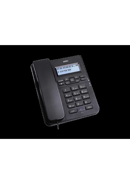 Masa Üstü Kablolu Ahizeli Hafızalı Ekranlı Telefon Siyah (Arayan Numarayı Gösterme Özelliği)