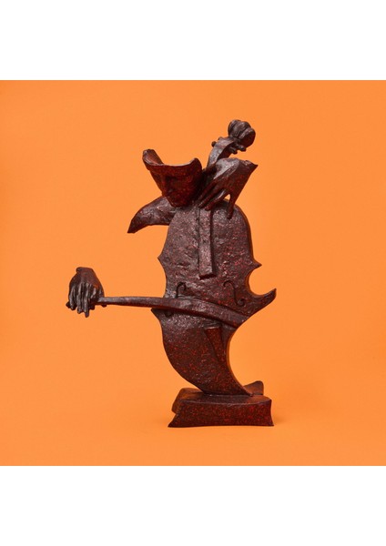 Deco Violoncelista Dekor - Gümüş - 32 cm