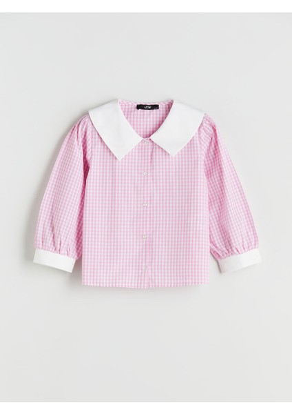 Yeni Sezon Bebe Yaka Ekose Kız Çocuk Gömlek