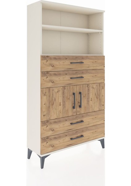 Arges Dolap 3 Raflı 4 Çekmeceli 2 Kapaklı 88X30X163 Aytaşı-Çam fiyatları