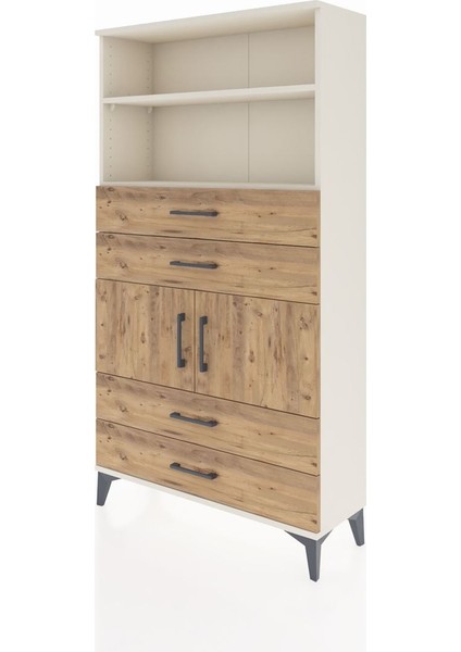 Arges Dolap 3 Raflı 4 Çekmeceli 2 Kapaklı 88X30X163 Aytaşı-Çam modelleri