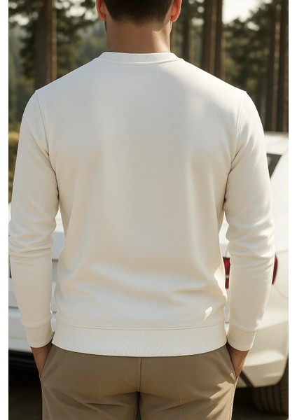 Erkek Mevsimlik Salaş Uzun Kol Beyaz Sweatshirt fiyatları