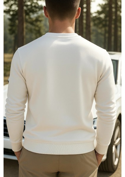 Erkek Mevsimlik Salaş Uzun Kol Beyaz Sweatshirt indirimleri