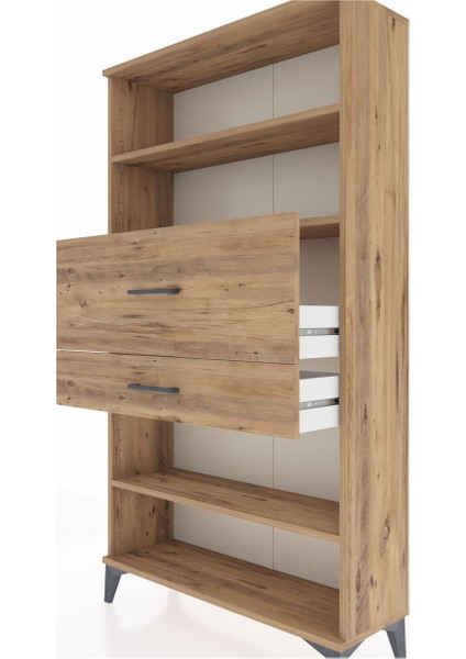 Arges Dolap 3 Raflı 2 Çekmeceli 88X30X163 Çam-Çam indirimleri