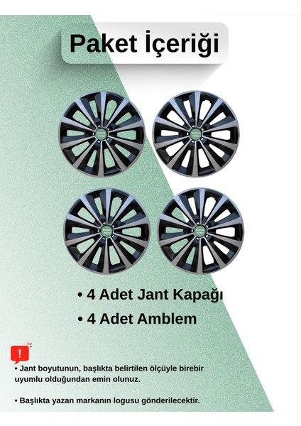 Renault Clio 3 15 Inç Jant Kapağı Çift Renk (Amblemli 4-Adet Kapak) 302 fiyatları