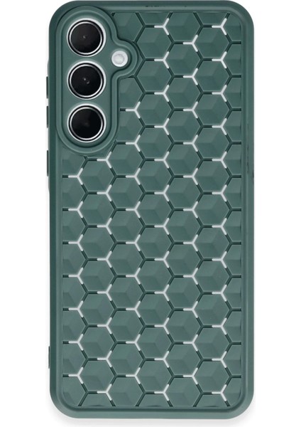 Bfs Samsung Galaxy A35 5g Kılıf Petek Silikon Kapak - Koyu Yeşil