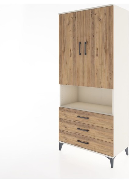 Hyperion Dolap 4 Raflı 3 Çekmeceli 2 Kapaklı 88X44X195 Aytaşı-Çam modelleri