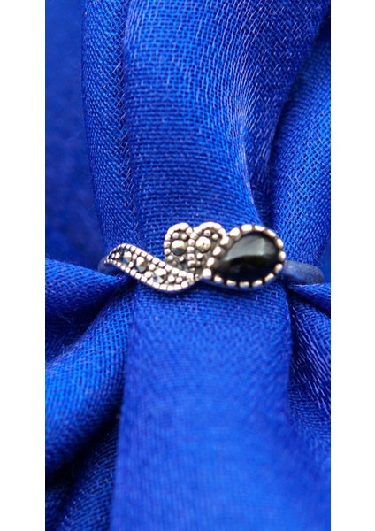 925 Ayar Kadın Gümüş Oltu Taşı Yüzük SY00061 fırsatları