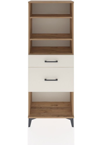 Arges Dolap 3 Raflı 2 Çekmeceli 60X30X163 Çam-Aytaşı