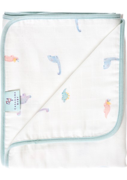 Dino Organik Pamuk Biyeli Çift Taraflı Unisex Bebek Müslin Battaniye modelleri