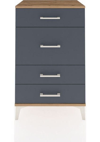 Hyperion Komodin 4 Çekmeceli 60X44X96 Çam-Antrasit