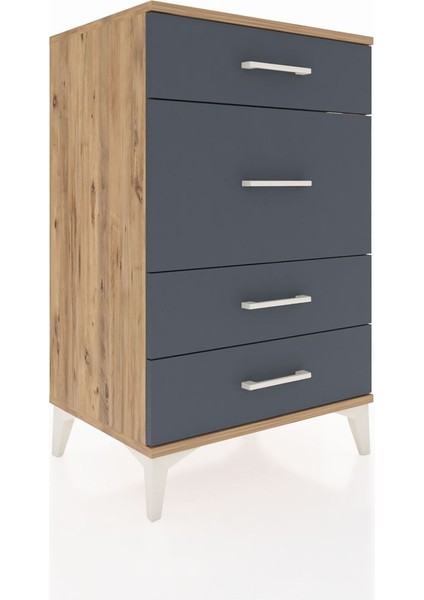 Hyperion Komodin 4 Çekmeceli 60X44X96 Çam-Antrasit fiyatları