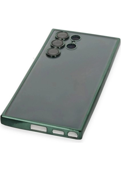 Bfs Samsung Galaxy S22 Ultra Kılıf Razer Lensli Silikon - Yeşil modelleri