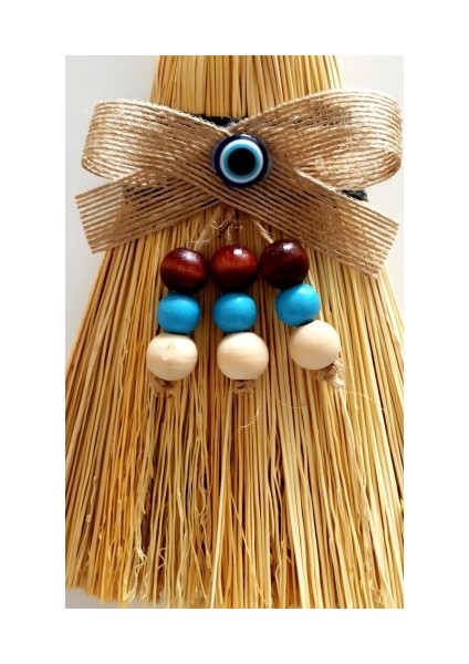 Otantik Ahşap Boncuklu Nazarlıklı Otantik Mini Süpürge Duvar Süsü fiyatları