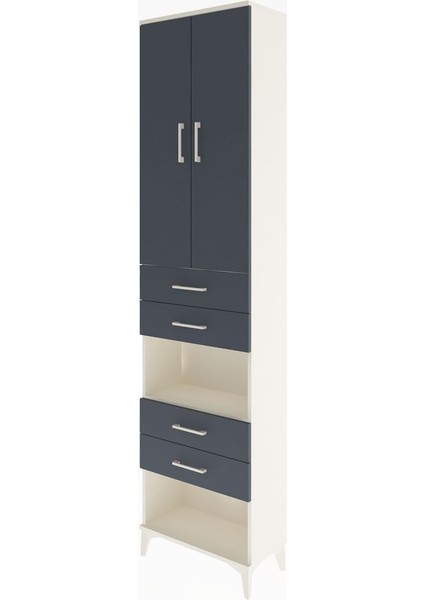 Arges Dolap 4 Raflı 4 Çekmeceli 2 Kapaklı 60X30X243 Aytaşı-Antrasit modelleri