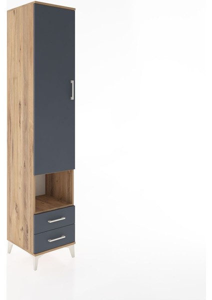 Hyperion Dolap 3 Raflı 2 Çekmeceli Tek Askılı 44X44X221 Çam-Antrasit fiyatları