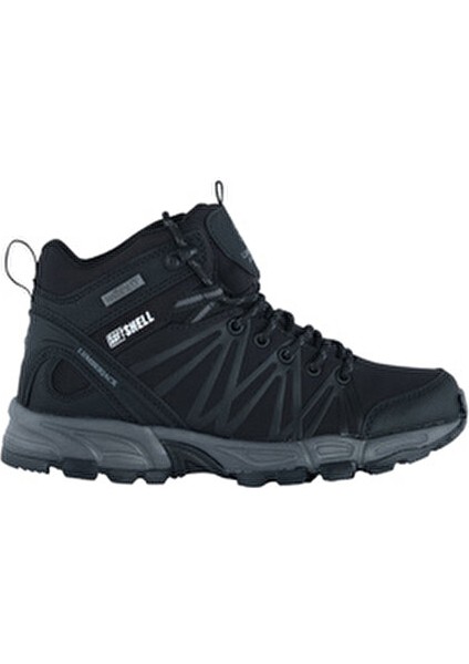 Kadın Siyah Outdoor Bot Düz Tekstil Malzeme ile Bağcıklı Taban Tasarımı