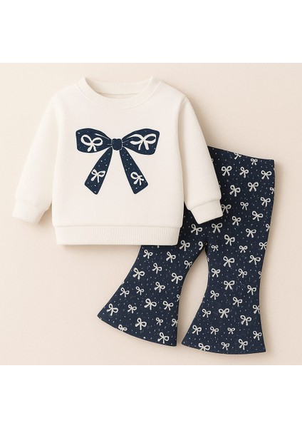 Kız Çocuk Ispanyol Paça Pantolon ve Sweat Takım