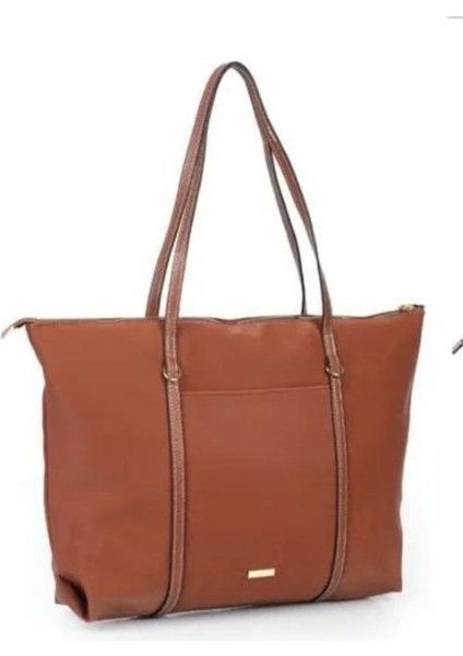 Büyük Boy Geniş Hacimli Cep Detaylı Tote Kadın Omuz Çantası