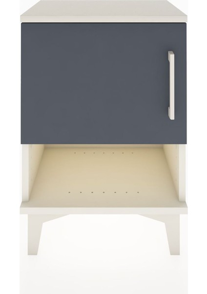 Arges Komodin 2 Raflı Tek Kapaklı 44X30X64 Aytaşı-Antrasit